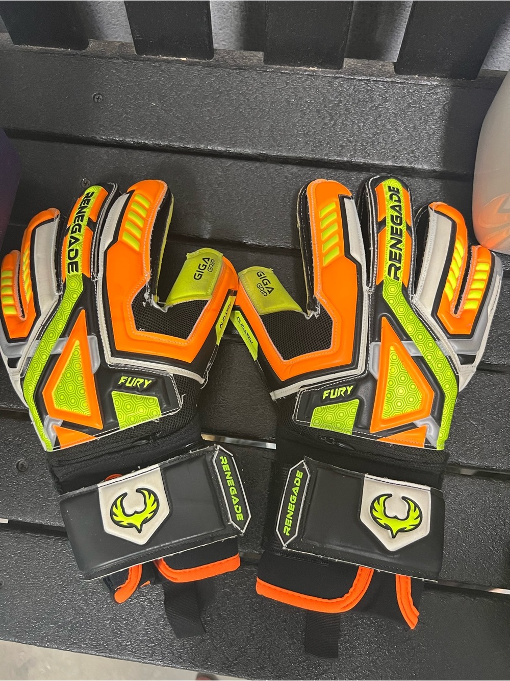 Renegade Fury Goalkeeper Gloves in Neon Orange & Lime